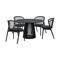 Homeroots Five Piece Black Round Dining Set with Four Chairs 571708 - alternate 1