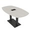 Skutchi Designs Arc Boat Conference Table, 36 in W, 60 in L, Ivory HAR-ABOT-36x60-DOU.BK-K458-EBLK - alternate 1