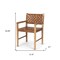 Homeroots Brown Woven Leather And Solid Wood Dining Arm Chair 605888 - alternate 6