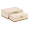 Homeroots Set of Two Cream And Gold Striped Nesting Storage Boxes With Lids, 2PK 712926 - alternate 9
