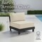 Alaterre Furniture Alaterre Barton Armless Outdoor Patio Chair with Cream Cushions Black Furniture Design 80-OUTD-WD-AMLCH-B - alternate 7