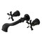 Kingston Brass Two-Handle Wall Mount Tub Faucet, Matte Black KS5020NX - alternate 1