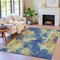 Homeroots 9' X 12' Navy Blue And Beige Abstract Washable Indoor Outdoor Area Rug 630697 - alternate 1