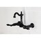 Kingston Brass Two-Handle Wall Mount Bridge Kitchen Faucet, Matte Black KS2440PKL - alternate 6