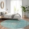 Homeroots 8' Aqua And Teal Blue Round Medallion Washable Indoor Outdoor Area Rug 616258 - alternate 7