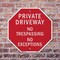 Signmission Private Driveway No Trespassing No, 6 inch X 6 inch, Plastic Sign, 2PK OC-P-2PACK-6-163 - alternate 7