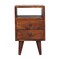 Homeroots 20" Chestnut Solid Wood Two Drawer Nightstand 722538 - alternate 1
