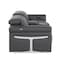 Homeroots 86in Dark Gray and Black Italian Leather Power Reclining Loveseat With Storage 720529 - alternate 8