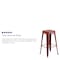 Flash Furniture 30" High Backless Distressed Red Metal Barstool ET-BT3503-30-RD-GG - alternate 10
