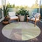 Homeroots 8' Blush And Mint Green Round Abstract Washable Indoor Outdoor Area Rug 612559 - alternate 8
