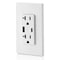 Leviton 5.1A USB Type A/Type-C Wall Outlet Charger with 20A Tamper-Resistant Receptacles T5833-W - alternate 6
