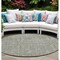 Homeroots 8' Round Cream and Tan Round Floral Washable Non Skid Indoor Outdoor Area Rug 564325 - alternate 1