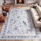 Jonathan Y Catmosphere Festive Feline Floral Border Non-Slip Machine-Washable Gray 9 ft. x 12 ft. Area Rug ANM100D-9 - alternate 7