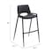 Homeroots Set of Two 30" Black Faux Leather And Steel Low Back Bar Height Bar Chairs 555667 - alternate 8