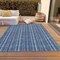 Homeroots 8' X 10' Denim Blue And Ivory Striped Washable Indoor Outdoor Area Rug 615046 - alternate 9