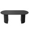 Homeroots 79" Black Solid Wood Double Pedestal Base Oval Dining Table 720464 - alternate 1