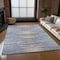 Homeroots 9' X 12' Sky Blue And Denim Blue Striped Washable Indoor Outdoor Area Rug 578008 - alternate 9