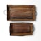 Homeroots Set of Two Brown Rectangular Wood Indoor Outdoor Serving Tray With Handles 376040 - alternate 1