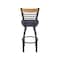 Holland Bar Stool Co Eleanor 25in Swivel Counter Stool with Pewter Finish, Medium Back and Graph Anchor Seat 880 - alternate 5