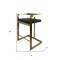 Homeroots 26" Black and Gold Faux Leather and Stainless Steel Low Back Counter Height Bar Chair 555098 - alternate 6