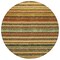 Homeroots 8' Coral Gold And Green Round Striped Washable Indoor Outdoor Area Rug 577771 - alternate 7