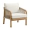 Alaterre Furniture Alaterre Lusso Outdoor Patio Chair with Cushions and Rope Accent Natural Finish Design 80-OUTD-LUSSO-CH - alternate 1