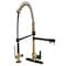 Kingston Brass Single-Handle Deck-Mount Pre-Rinse Kitchen Faucet with Pot Filler, Brushed Brass/Matte Black LS850CTLBBMB - alternate 1