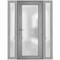 Vdomdoors Front Exterior Prehung FiberGlass Door Frosted Glass / Manux 8102 Grey Ash / 2 Sidelight Exterior W MANUX8102EXD-SS-W14+36+14 x H80-RH - alternate 1