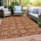 Homeroots 3' X 5' Copper And Beige Floral Washable Indoor Outdoor Area Rug 595979 - alternate 8