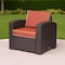 Homeroots 33" Red Heavy Duty Plastic Outdoor Accent Chair with Red Cushion 565251 - alternate 4
