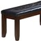 Homeroots 48in Black and Espresso Faux Leather Upholstered Bench 286031 - alternate 6