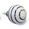 Homeroots Set of Eight White And Navy Blue Geo Lines Ceramic Drawer Pull Knobs, 8PK 332348 - alternate 5