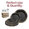 Smarty Had A Party Black w/Gold Vintage Rim Round Plastic Dinnerware Set (120 Dinner Plates + 120 Salad Plates), 240PK 860BGVP-CASE - alternate 10