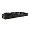 Homeroots 166" Black Top Grain Leather Reclining Metal USB Sofa 720373 - alternate 8