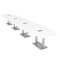 Skutchi Designs Boat Conference Table With Power Unit, 48 in W, 264 in L, White HAR-BOT-48x264-DOU-W960-ESIL - alternate 1