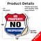 Signmission No Trespassing Shield Sign U.S. Property, 18 inch X 18 inch, Vinyl Decal, 2PK SHI-D-2PACK-18-411 - alternate 4