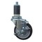 Service Caster 4'' Black Poly Swivel 1'' Expanding Stem Caster with Brake SCC-EX20S414-PPUB-BLK-TLB-1 - alternate 1