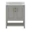 Flash Furniture Vega 30in. Vanity w/Sink, Storage Cabinet, Marble Counter & Gold Hardware, Gry/Wht FS-VEGA30-GY-HDGLD-GG - alternate 9