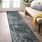 World Rug Gallery Transitional Bohemian Distressed Washable Non Slip Runner Rug 2 ft x 8 ft Black WR70BLACK2X8 - alternate 1
