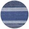 Homeroots 8' Navy Blue Sky Blue And Charcoal Round Abstract Washable Indoor Outdoor Area Rug 615280 - alternate 7