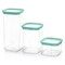 Martha Stewart 3 Piece Square Plastic Stackable Container Set in Mint Green 131104.06 - alternate 4