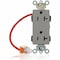 Leviton Straight Blade Receptacle, 5-20R, 20 A, 125V AC, Flush Mount, Self-Grounded M1636-SCG - alternate 1