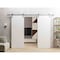 Vdomdoors Modern Double Barn Door 36" x 84" inches / Mela 0716 Painted White / 13FT Silver Rail Track Set / S MELA0716DB-S-BEM-3684 - alternate 1