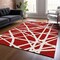 Homeroots 3' X 5' Red And Ivory Geometric Washable Indoor Outdoor Area Rug 600486 - alternate 6