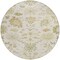 Homeroots 8' Ivory Green And Tan Round Floral Washable Indoor Outdoor Area Rug 605213 - alternate 9