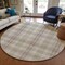 Homeroots 8' Beige Ivory And Green Round Plaid Washable Indoor Outdoor Area Rug 597077 - alternate 6