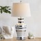 Jonathan Y Zilar Striped 28.75" Ceramic/Iron Classic Modern LED Table Lamp, Silver JYL6603A - alternate 8