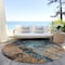 Homeroots 8' Teal Blue Black And Copper Round Abstract Washable Indoor Outdoor Area Rug 606076 - alternate 6