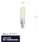 Bulbrite 25w Equivalent T6 Clear Dimmable Edison Clear LED Light Bulb (E12) Candelabra Screw Base, 2700K, 4PK 861574 - alternate 5