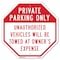Signmission Private Parking Only Unauthorized V, 6 Inch X 6 Inch, Plastic Sign OC-P-6-173 - alternate 1